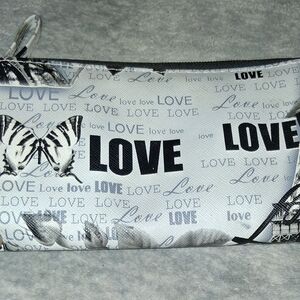 Stylish Black and White Love Print Women's Bag